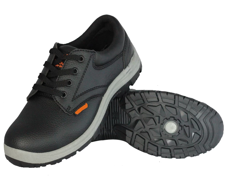puntera de acero de corte bajo y PVC placa de acero zapatos de seguridad
