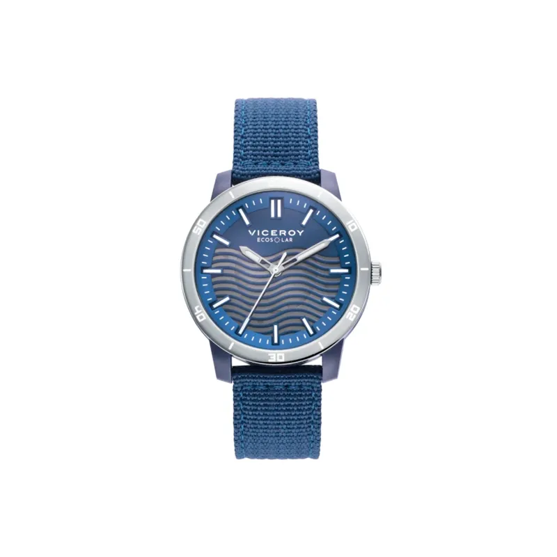 RELOJ VICEROY HOMBRE ECOSOLAR CAJA DE PLáSTICO RECICLADO Y CORREA DE NYLON RECICLADO EN AZUL 4113337
