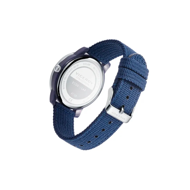 RELOJ VICEROY HOMBRE ECOSOLAR CAJA DE PLáSTICO RECICLADO Y CORREA DE NYLON RECICLADO EN AZUL 4113337