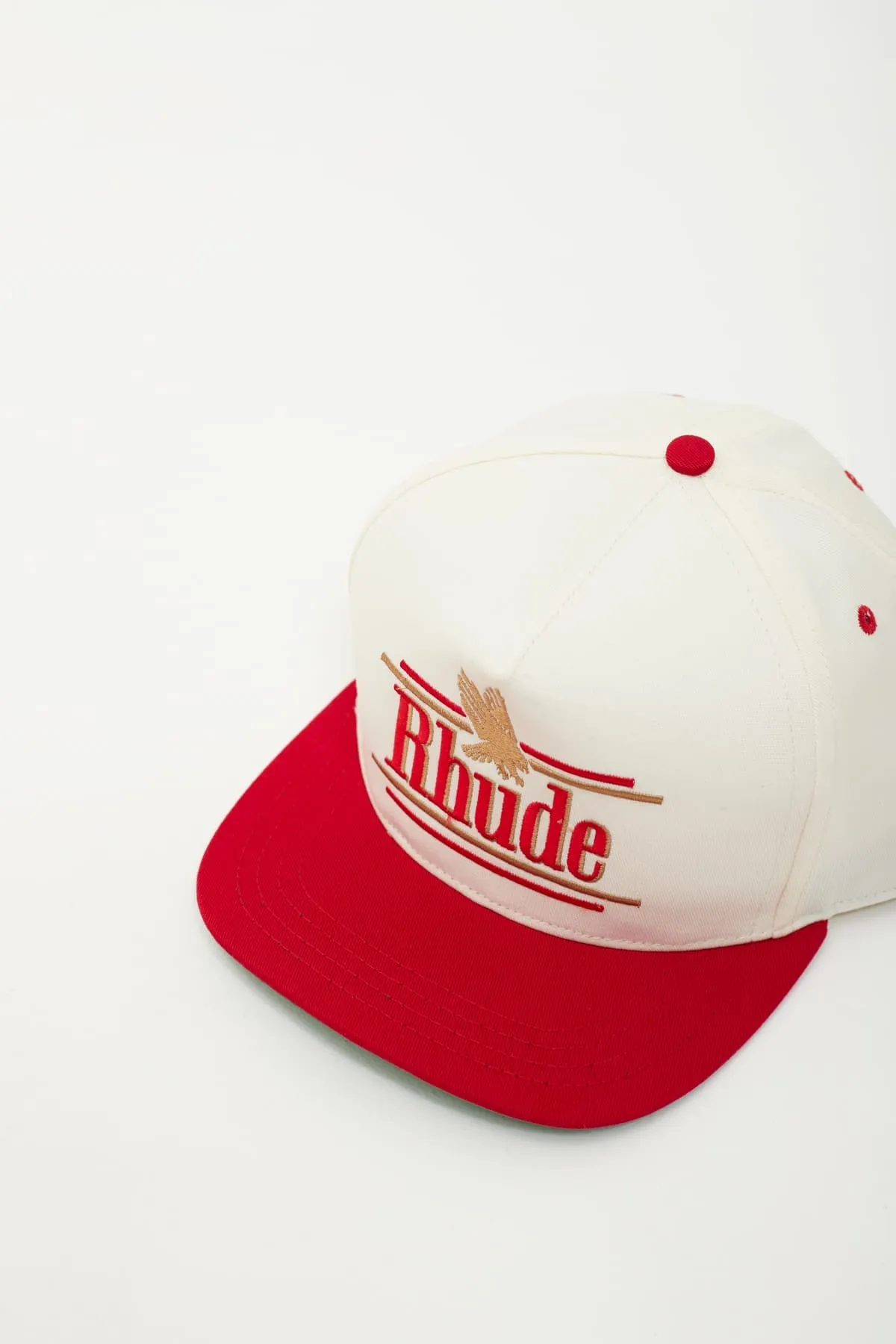 RHUDE VORY RED ROSSA STRUCTURED HAT