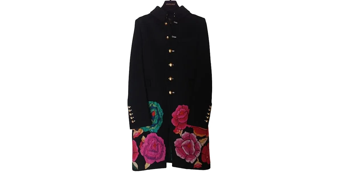 Roberto Cavalli Abrigos, Ropa de calle Negro 
