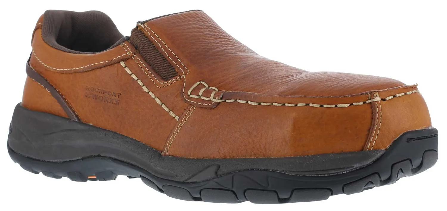 ROCKPORT WORKS Pancha informal, con elßsticos laterales, SD, con puntera de composite, marrÝn, de hombre, Rockport WGRK6748