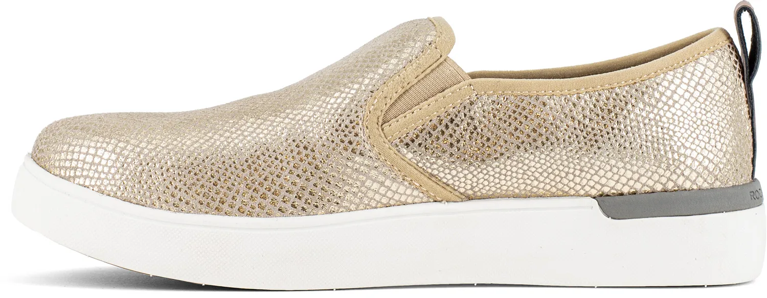 ROCKPORT WORKS Zapato de trabajo informal, EH con cremallera lateral y con puntera de material compuesto, dorado de mujer Rockpo