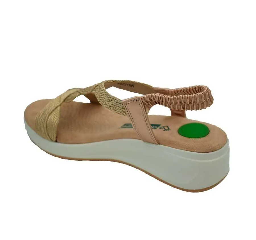 SANDALIA AMARPIES ABZ21331 CONFORT GOMA ELÁSTICA ZAPATO DE MUJER PUNTERA ABIERTA BRONCE 27067