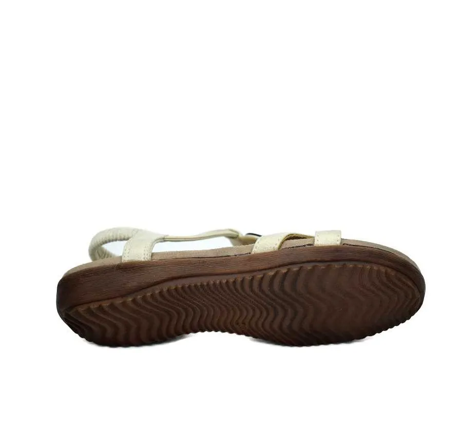 SANDALIA BIO AMARPIES TIRAS CONFORT GOMA ELÁSTICA ZAPATO DE MUJER PUNTERA ABIERTA PLATINO 25512