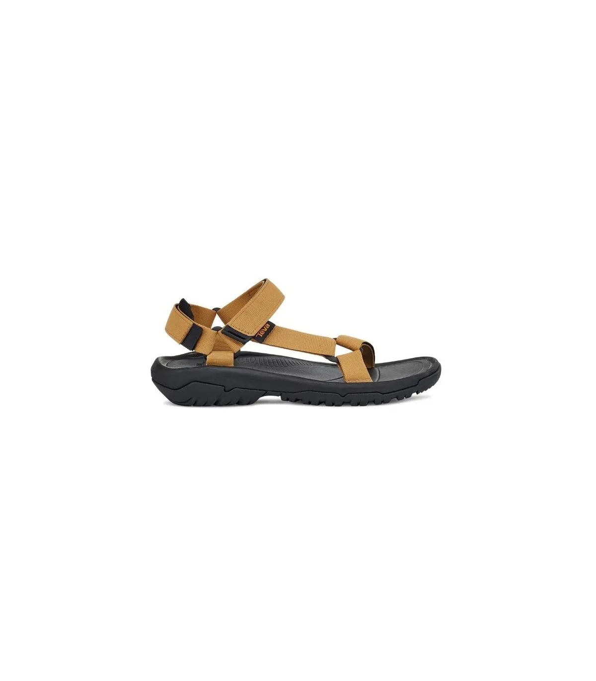 Sandalia con velcros en color mostaza