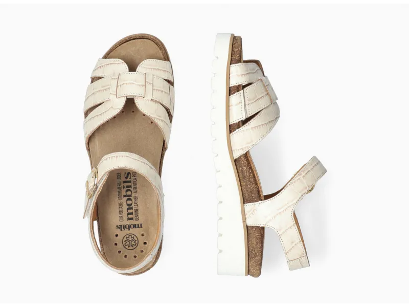 SANDALIA PLANA TISIANE MOBILIS MEPHISTO EN COLOR BEIGE