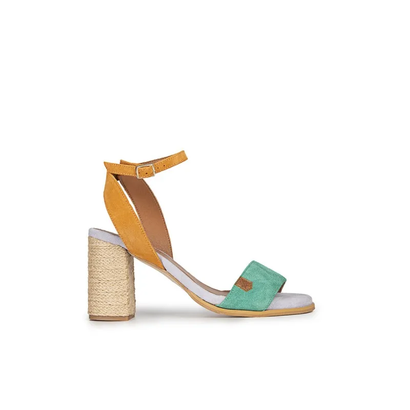 Sandalia Tacón Terranova Serraje Multicolor
