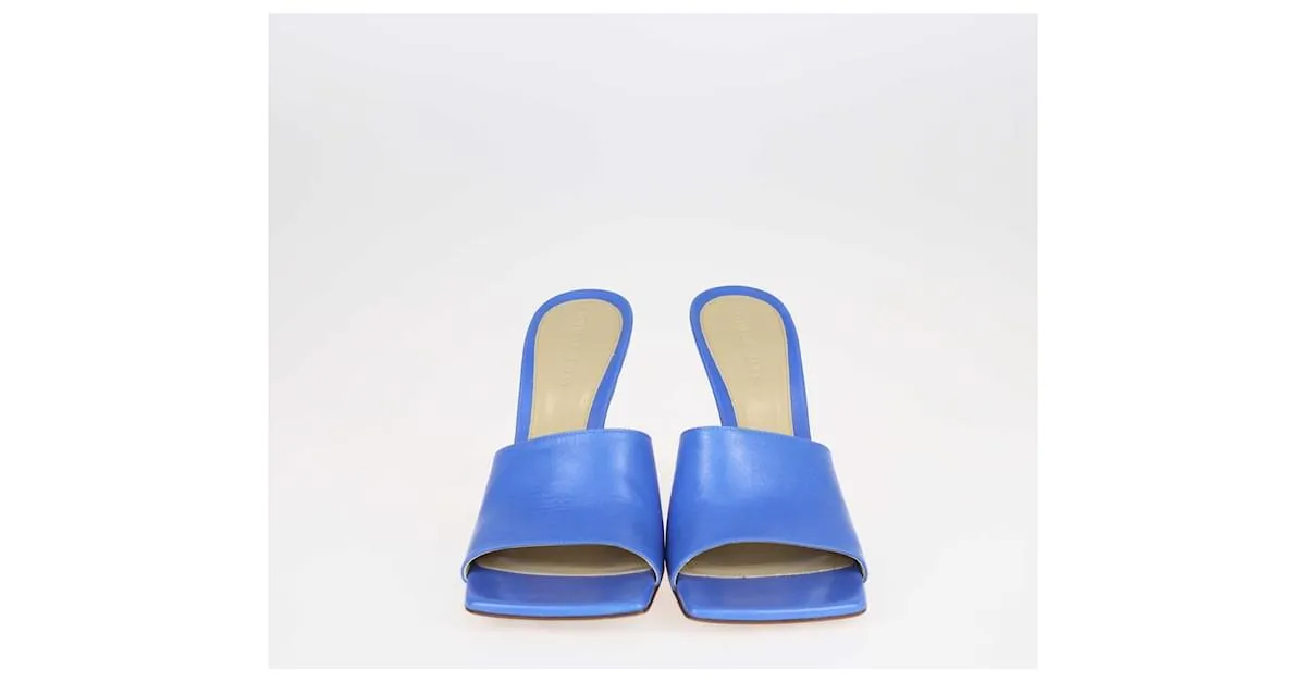 Sandalias azules elásticas con puntera abierta de Bottega Veneta 