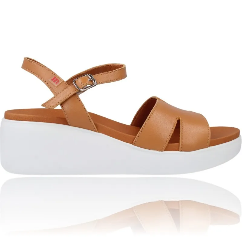Sandalias Casual con Cuña de Piel para Mujeres de Pepe Menargues 10541