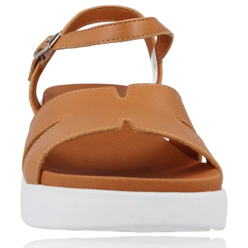 Sandalias Casual con Cuña de Piel para Mujeres de Pepe Menargues 10541
