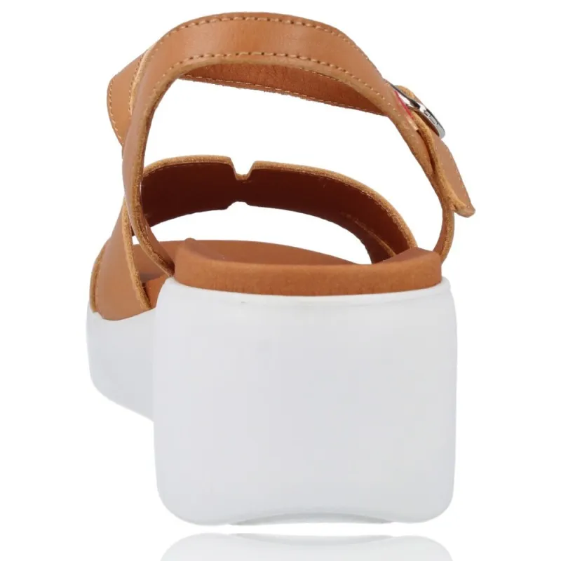 Sandalias Casual con Cuña de Piel para Mujeres de Pepe Menargues 10541