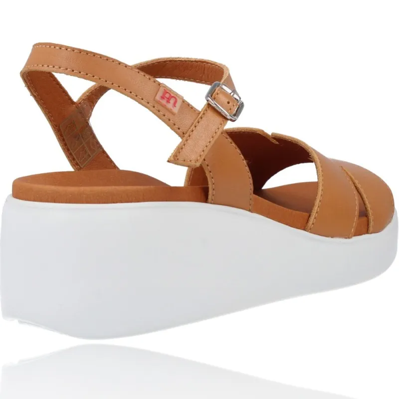 Sandalias Casual con Cuña de Piel para Mujeres de Pepe Menargues 10541