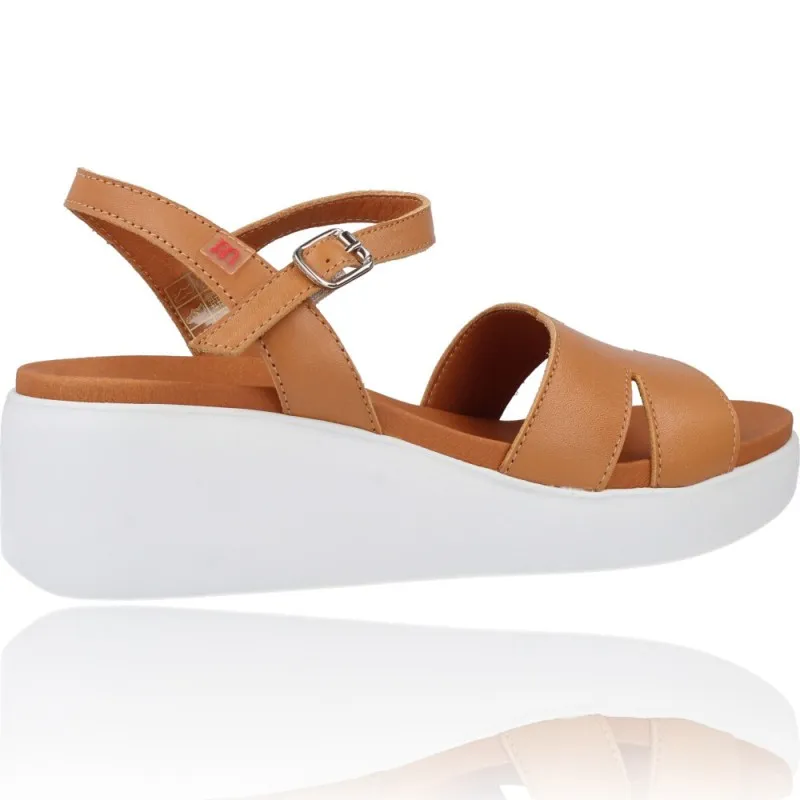 Sandalias Casual con Cuña de Piel para Mujeres de Pepe Menargues 10541