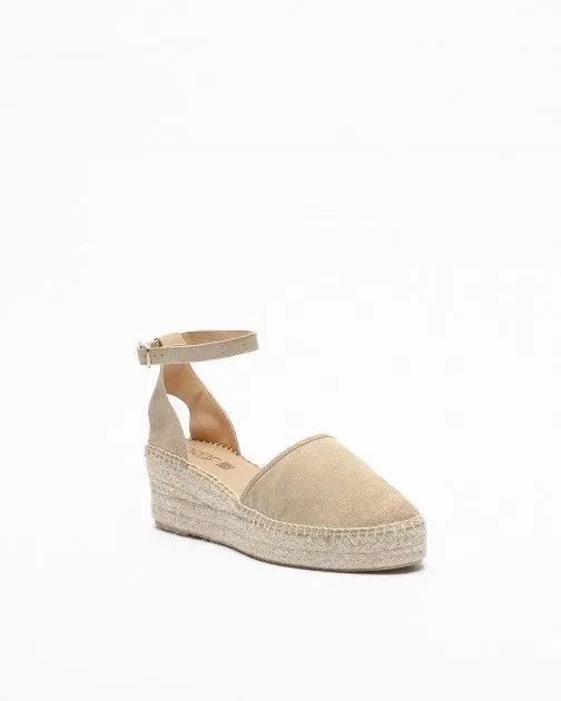 Sandalias con cuña PROF PRO24YU502 gris pardo