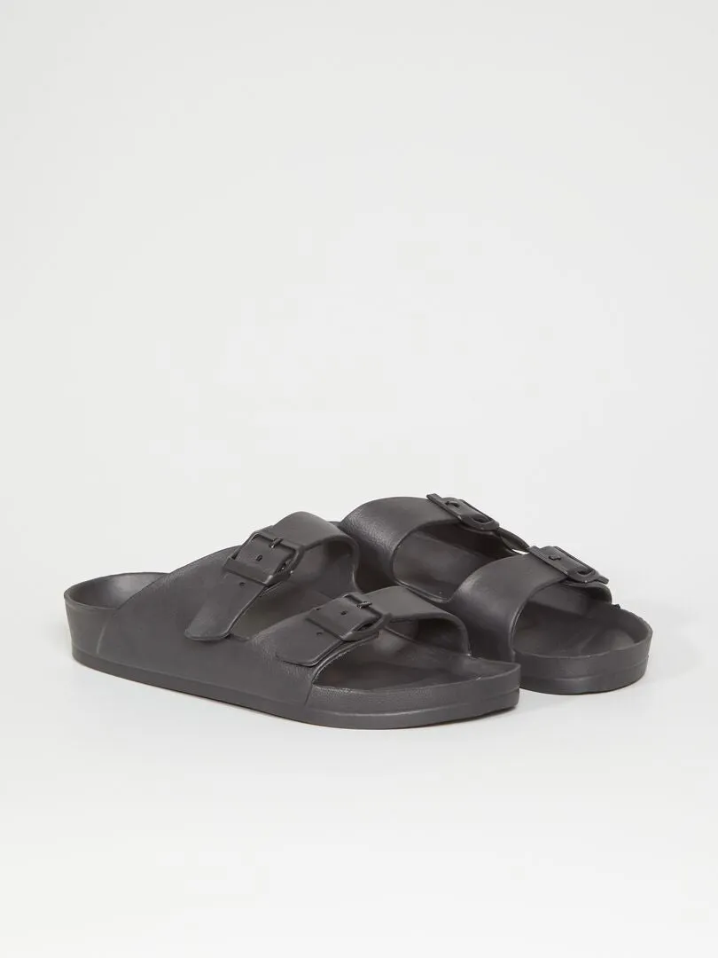 SANDALIAS CON DOS TIRAS  NEGRO
