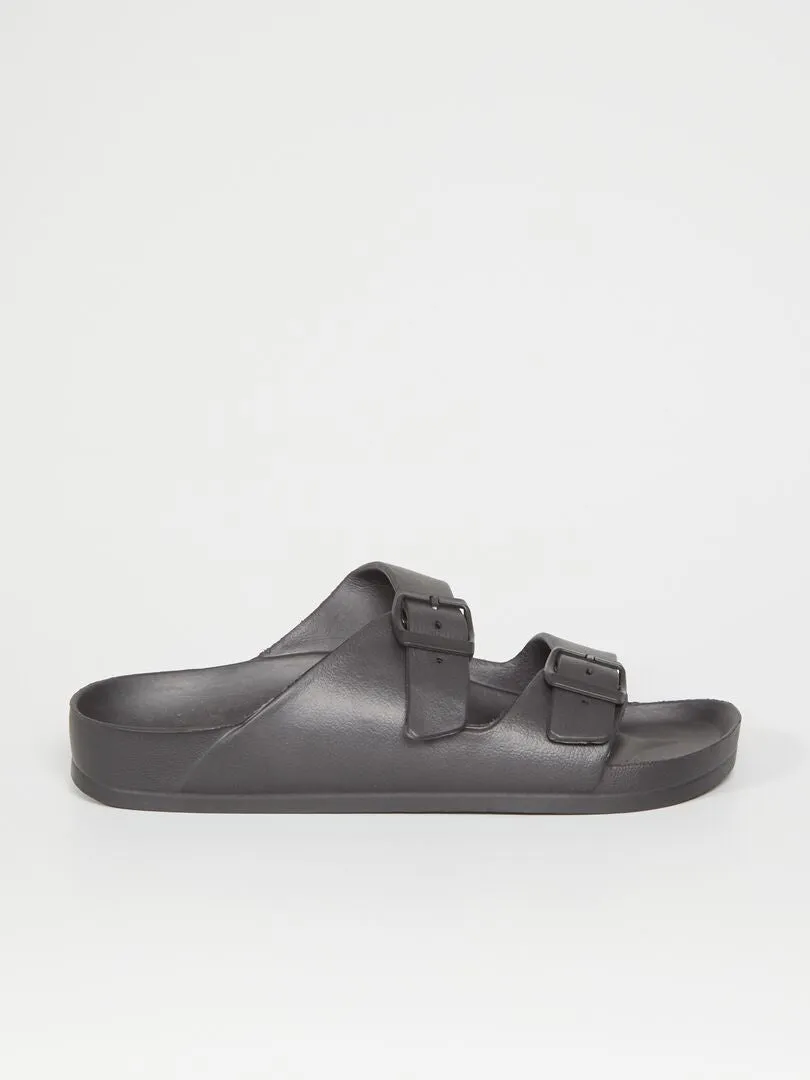 SANDALIAS CON DOS TIRAS  NEGRO
