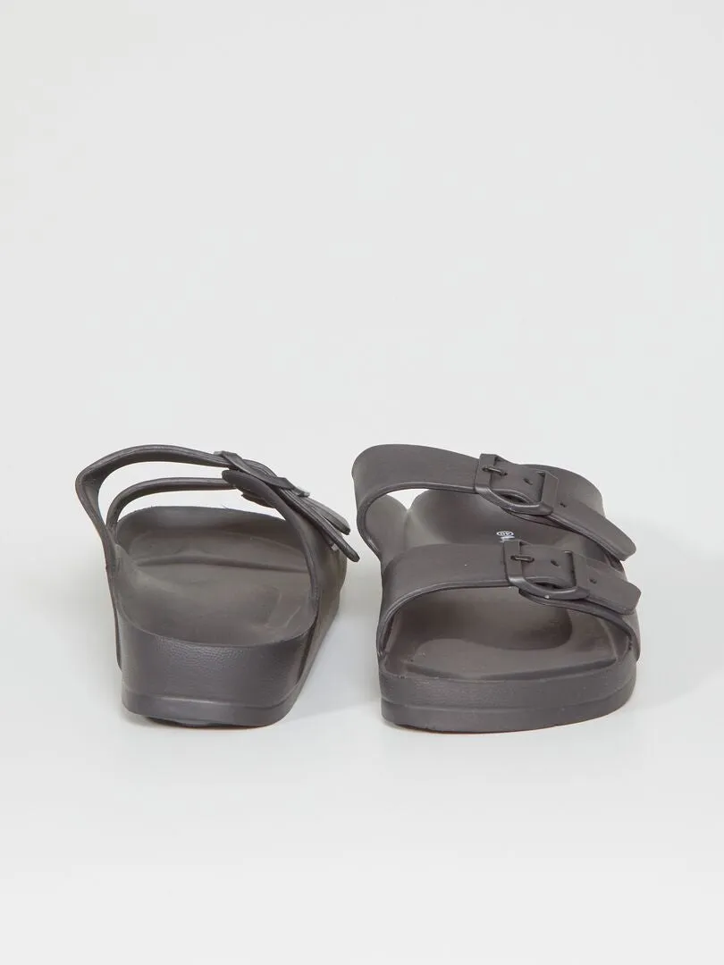SANDALIAS CON DOS TIRAS  NEGRO