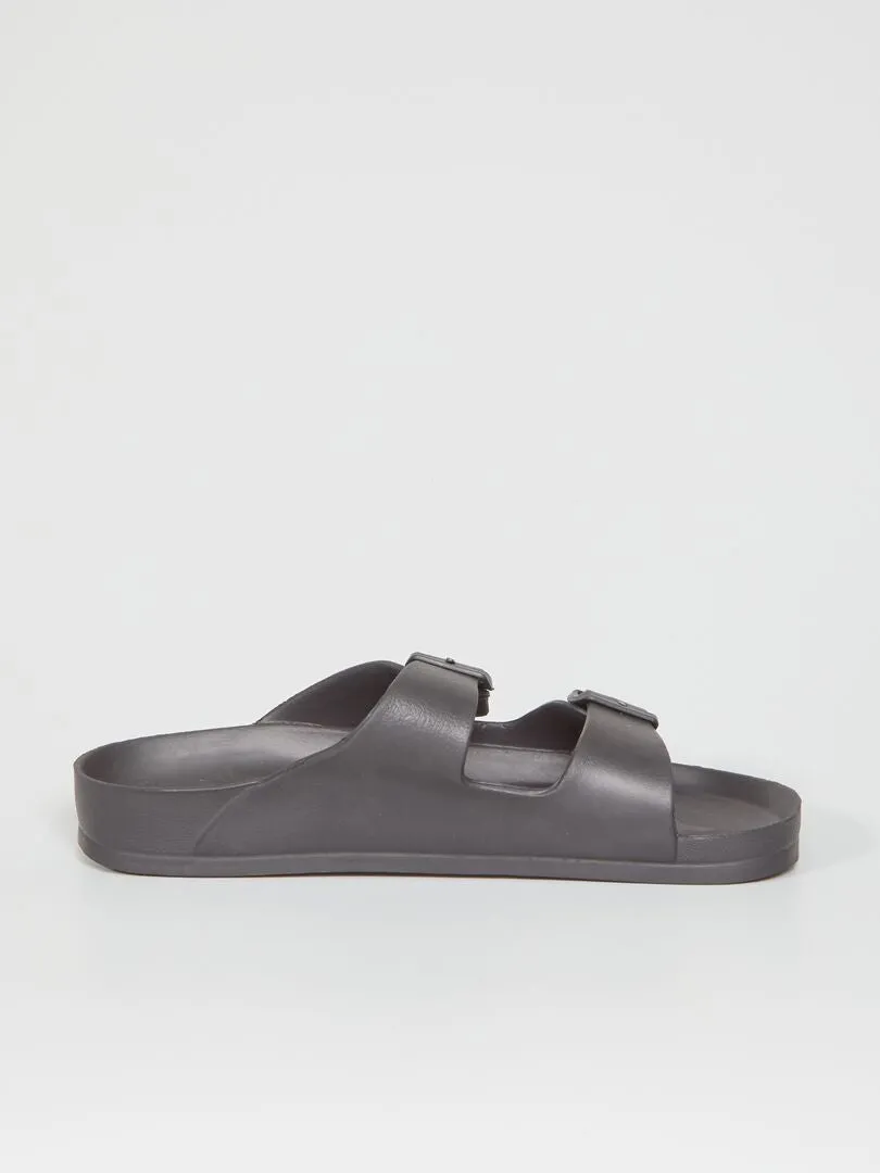 SANDALIAS CON DOS TIRAS  NEGRO