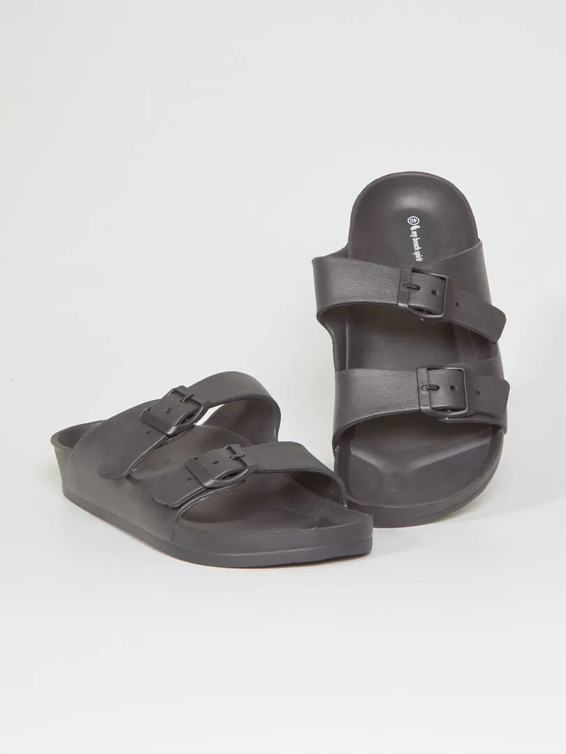 SANDALIAS CON DOS TIRAS  NEGRO
