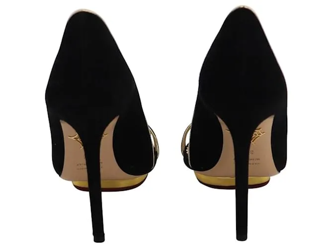 Sandalias con puntera abierta Christine de Charlotte Olympia en ante negro 