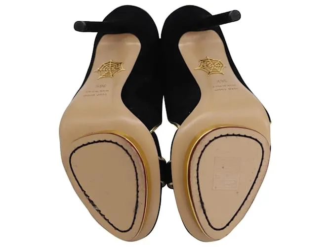 Sandalias con puntera abierta Christine de Charlotte Olympia en ante negro 
