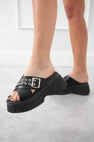 SANDALIAS DE DAMA VERANO PLATAFORMA MODA ECO CUERO ART800