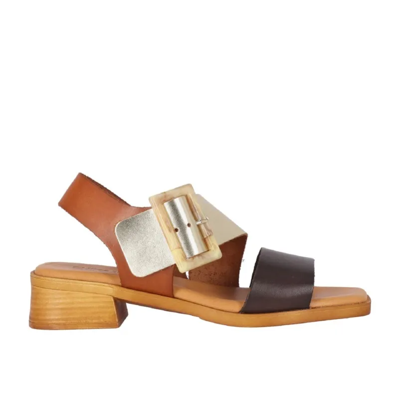 Sandalias De Tacón Chika10 Polea Mujer Oro