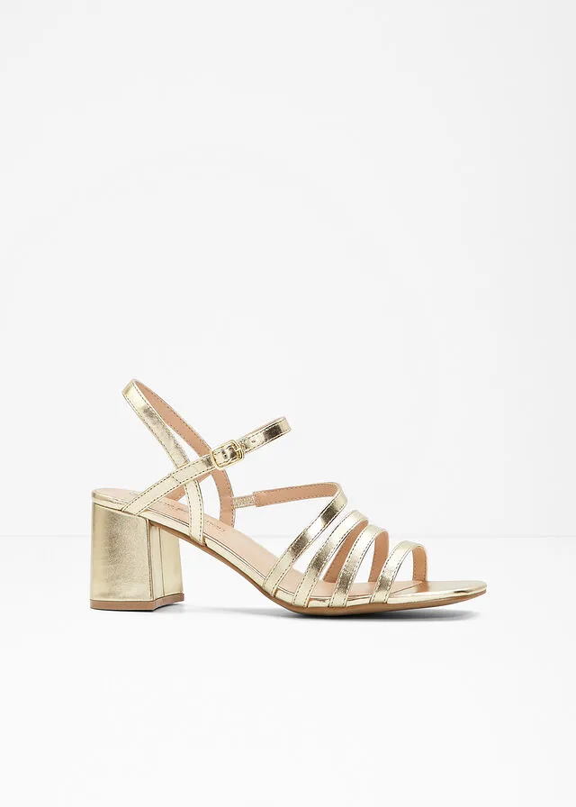 Sandalias de tacón Oro