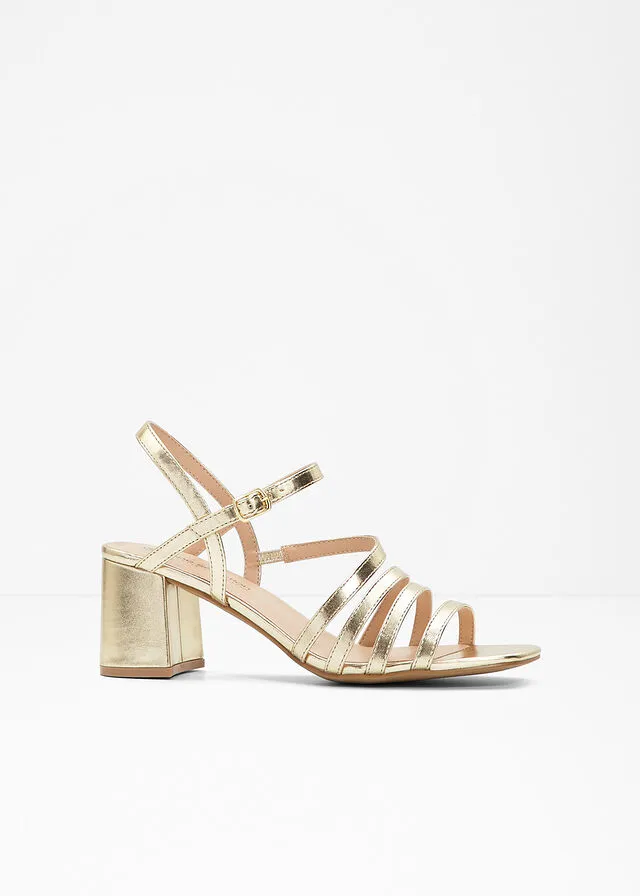 Sandalias de tacón Oro