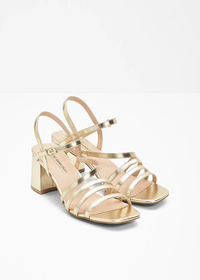 Sandalias de tacón Oro