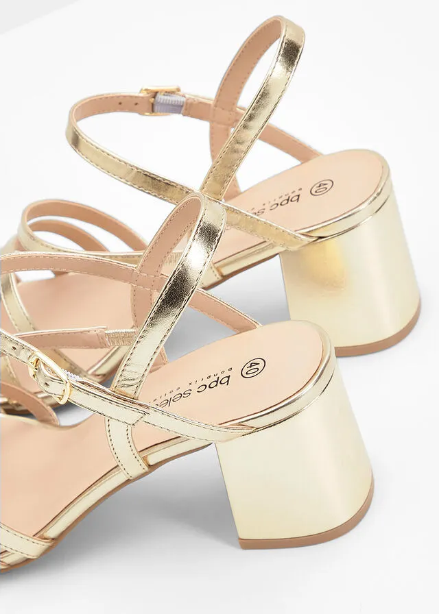 Sandalias de tacón Oro