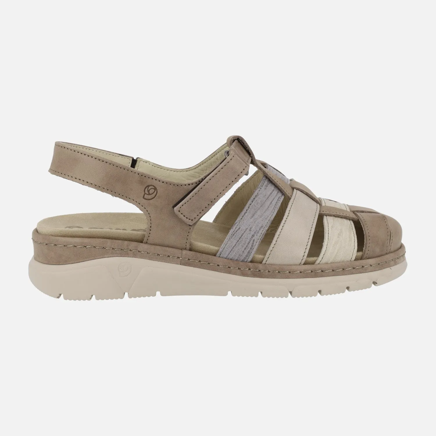 Sandalias de tiras cerradas de puntera con cierre de velcro