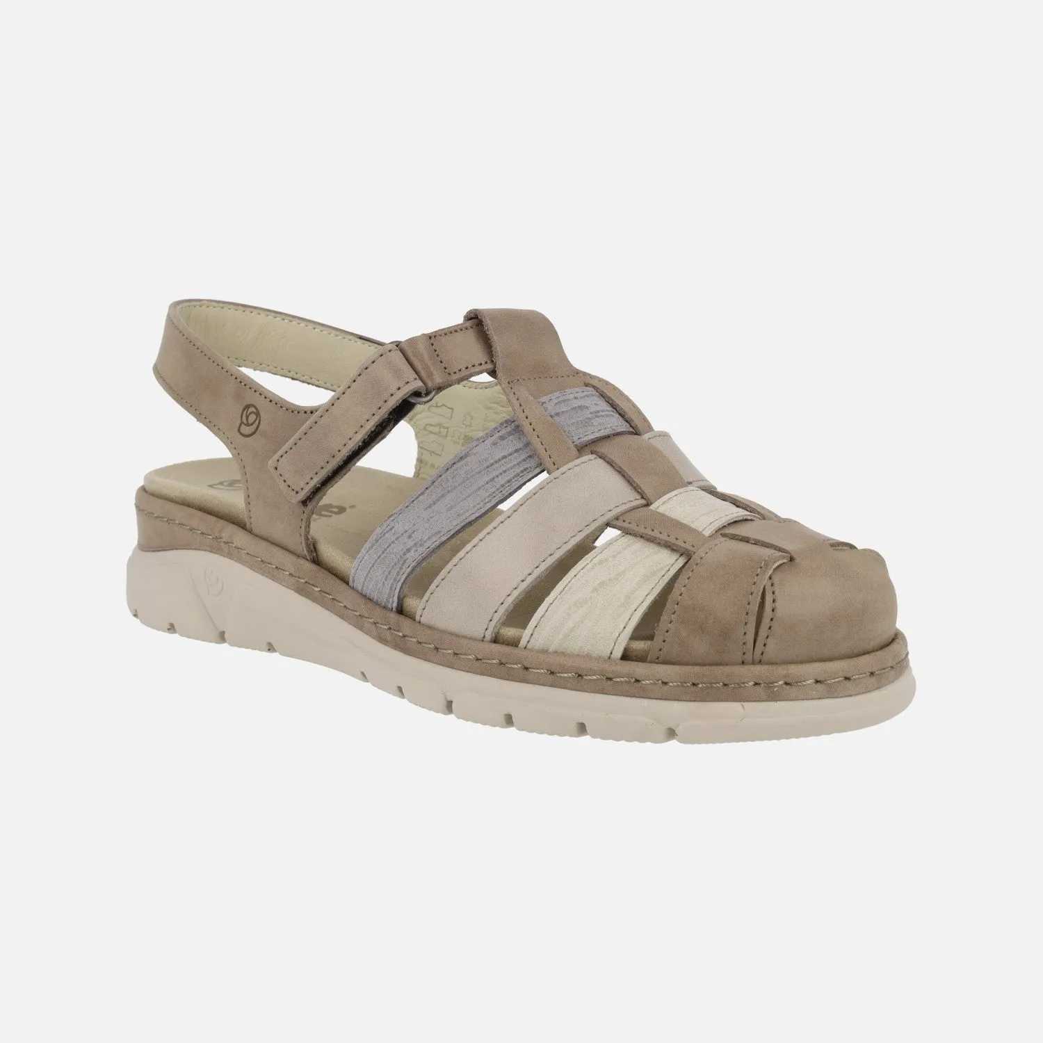 Sandalias de tiras cerradas de puntera con cierre de velcro