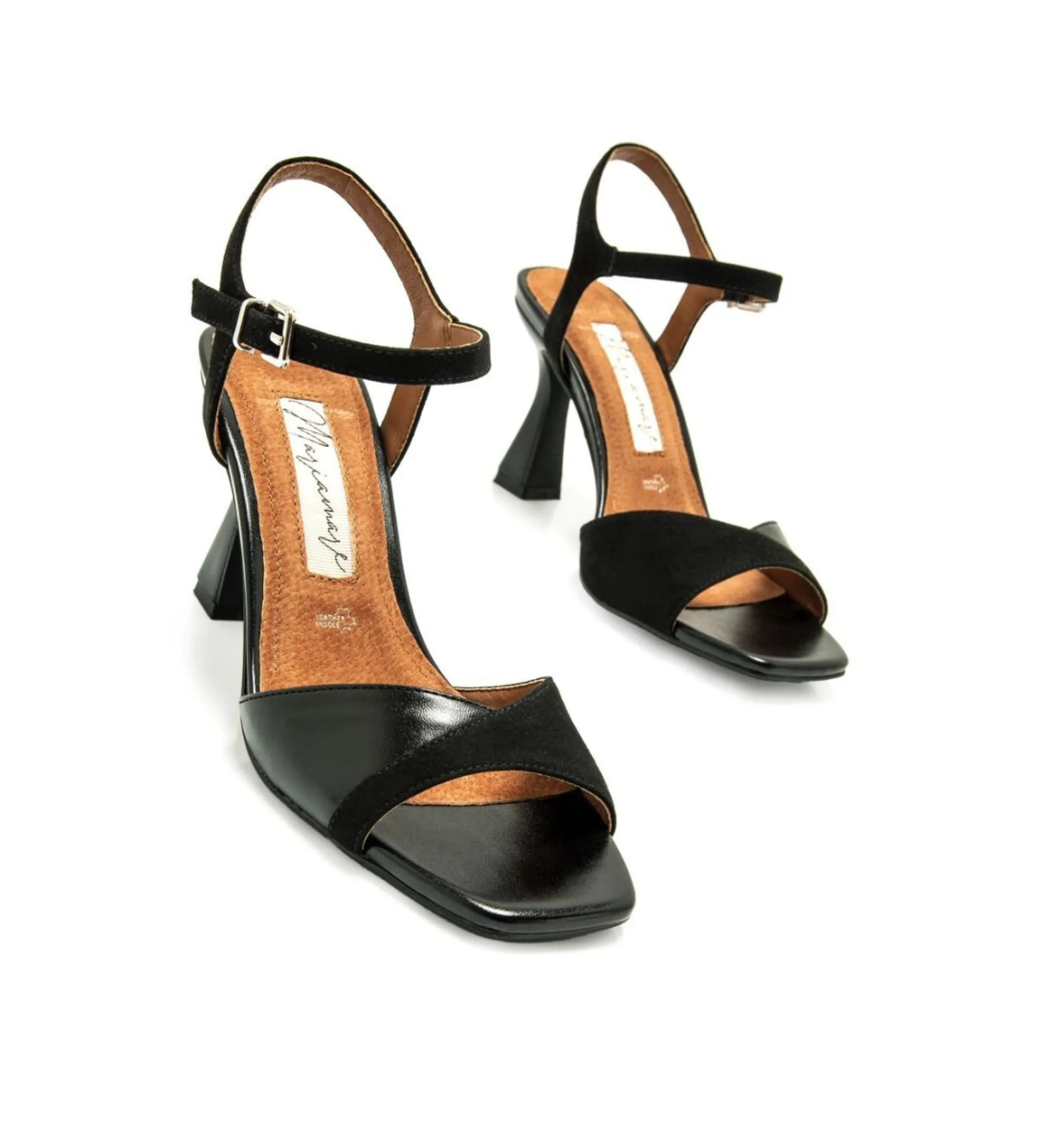 SANDALIAS NUIN NEGRO ALTURA TACóN 9CM