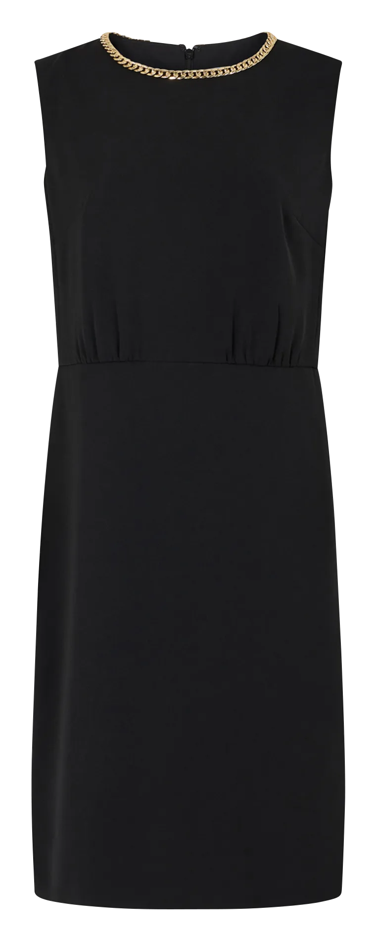 SAYANNA  VESTIDO RECTO CON CUELLO REDONDO EN NEGRO