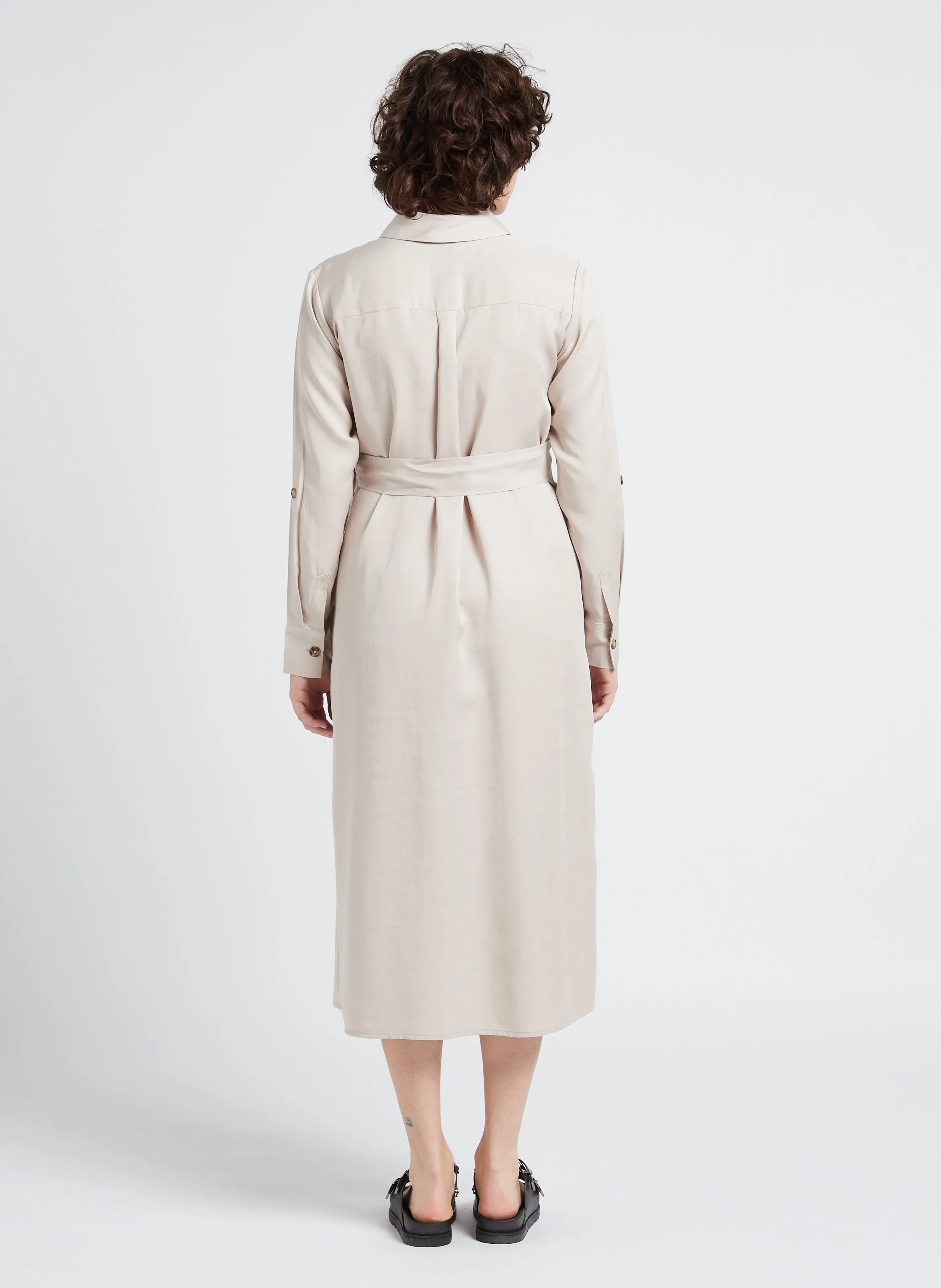 SERAPHINE AMARANTH  VESTIDO CAMISERO PREMAMá SATINADO EN AMARILLO