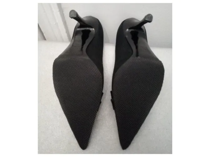 Sergio Rossi Zapatos de cuero y satén. Negro 