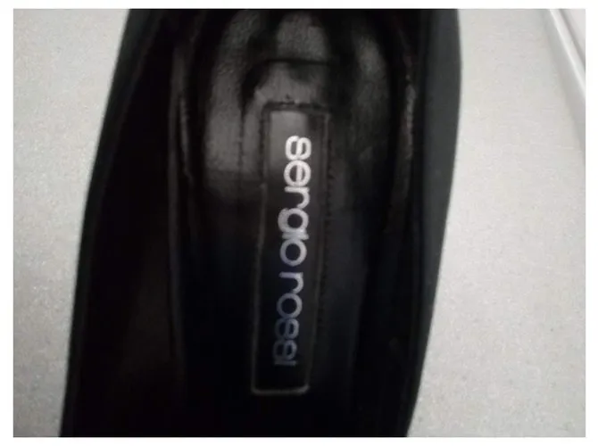 Sergio Rossi Zapatos de cuero y satén. Negro 
