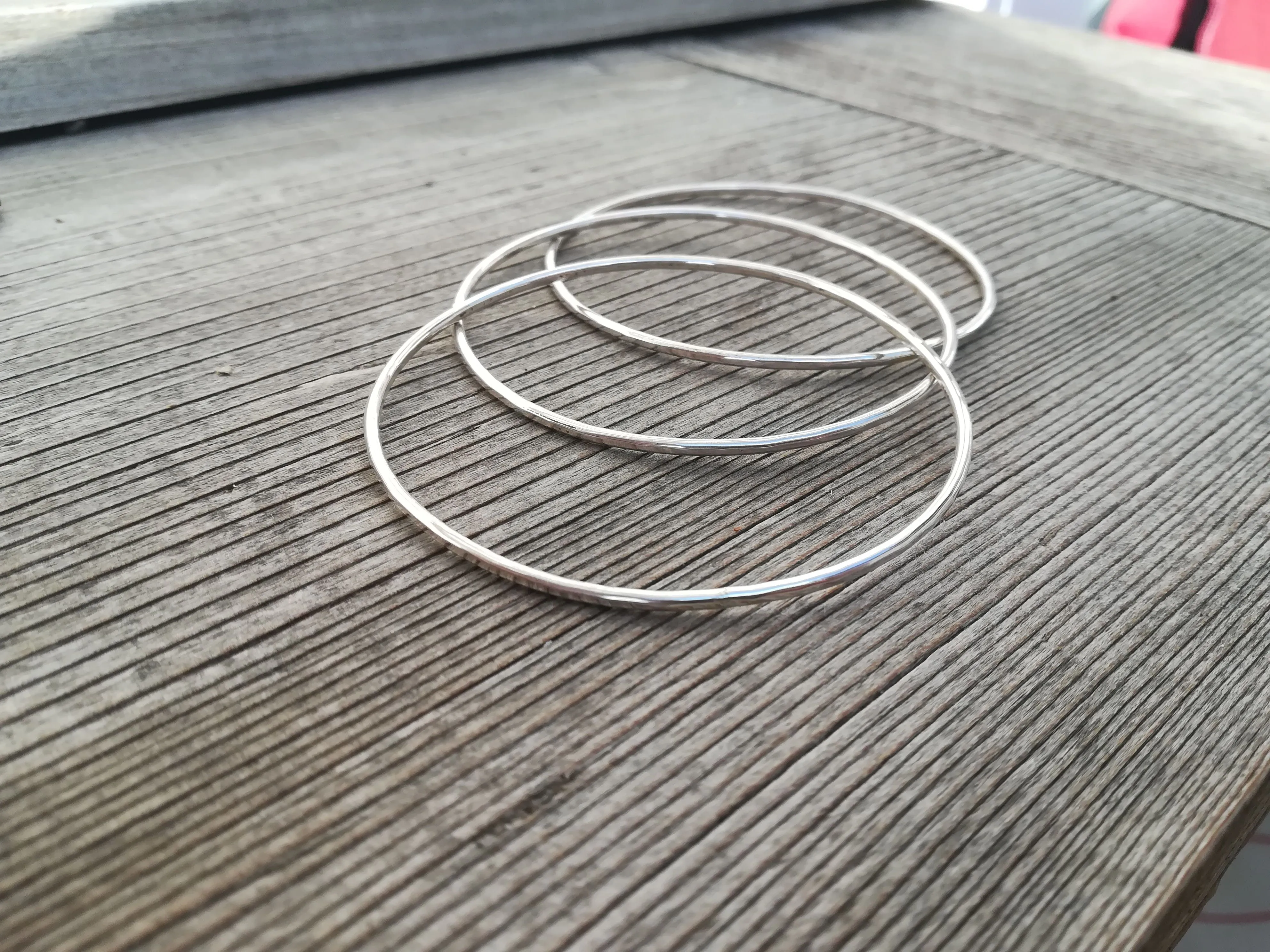 SET DE PULSERAS DE PLATA DE LEY  BRAZALETES RíGIDOS