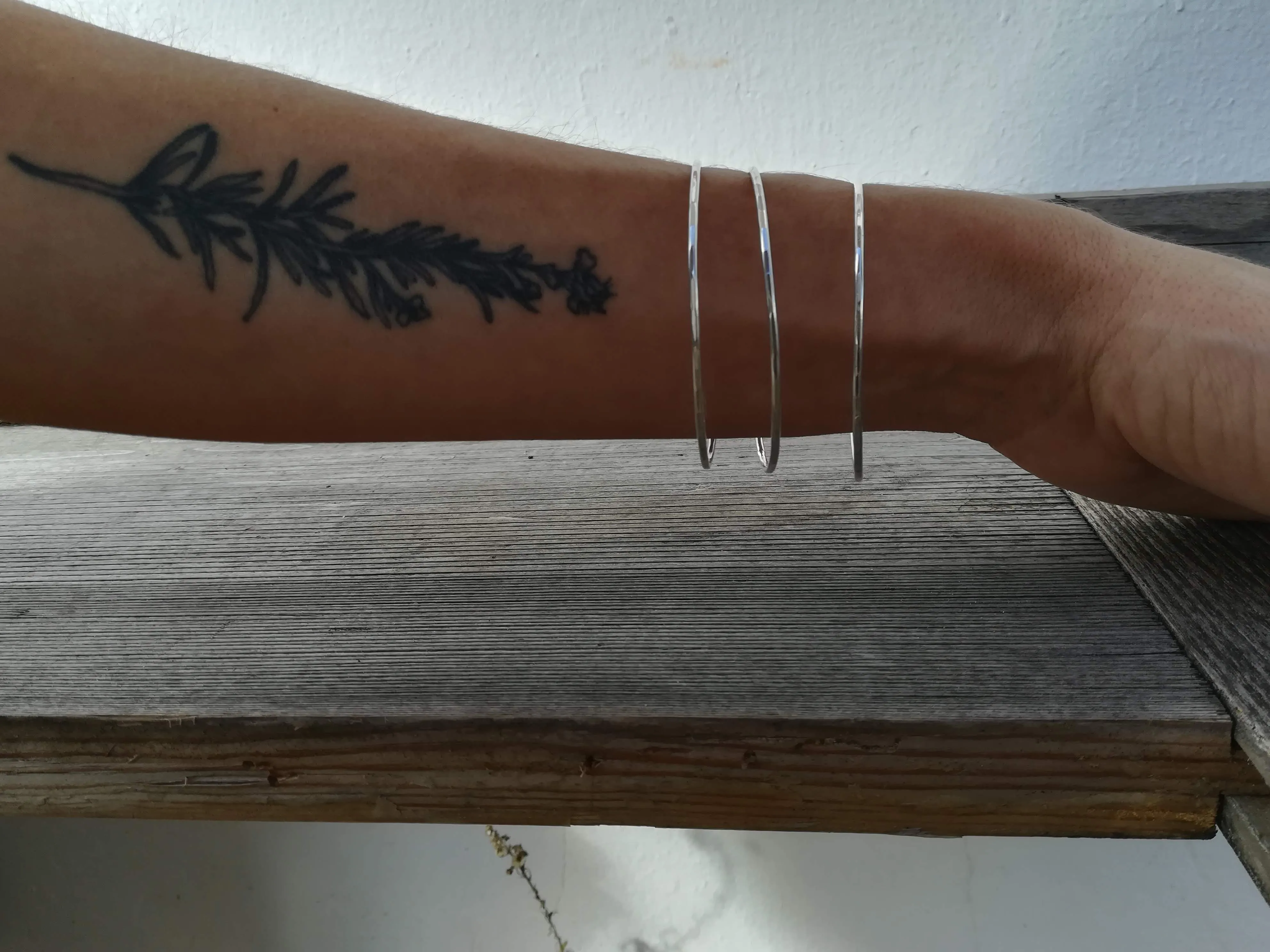 SET DE PULSERAS DE PLATA DE LEY  BRAZALETES RíGIDOS