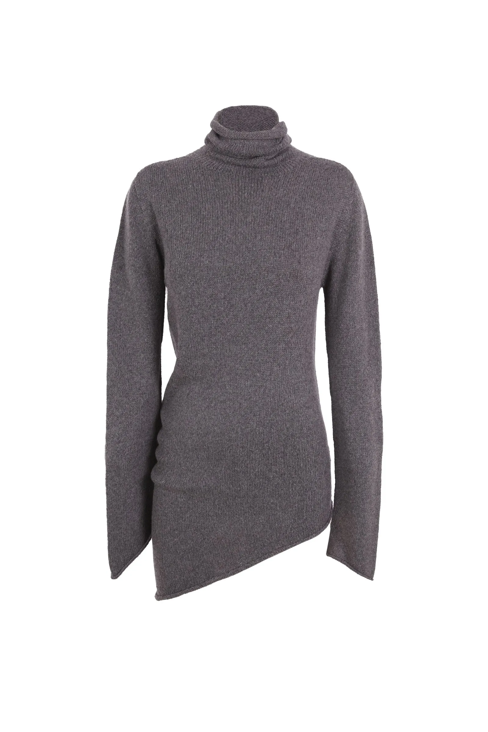 SNOW, GRAY MELANGE WOOLCASHMERE TURTLENECK 