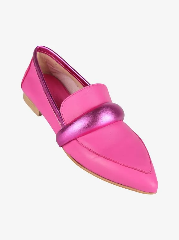 Solada Mocasines de piel con puntera en punta para mujer