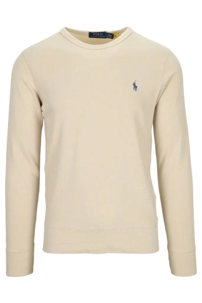 Sudadera beige con minilogo 