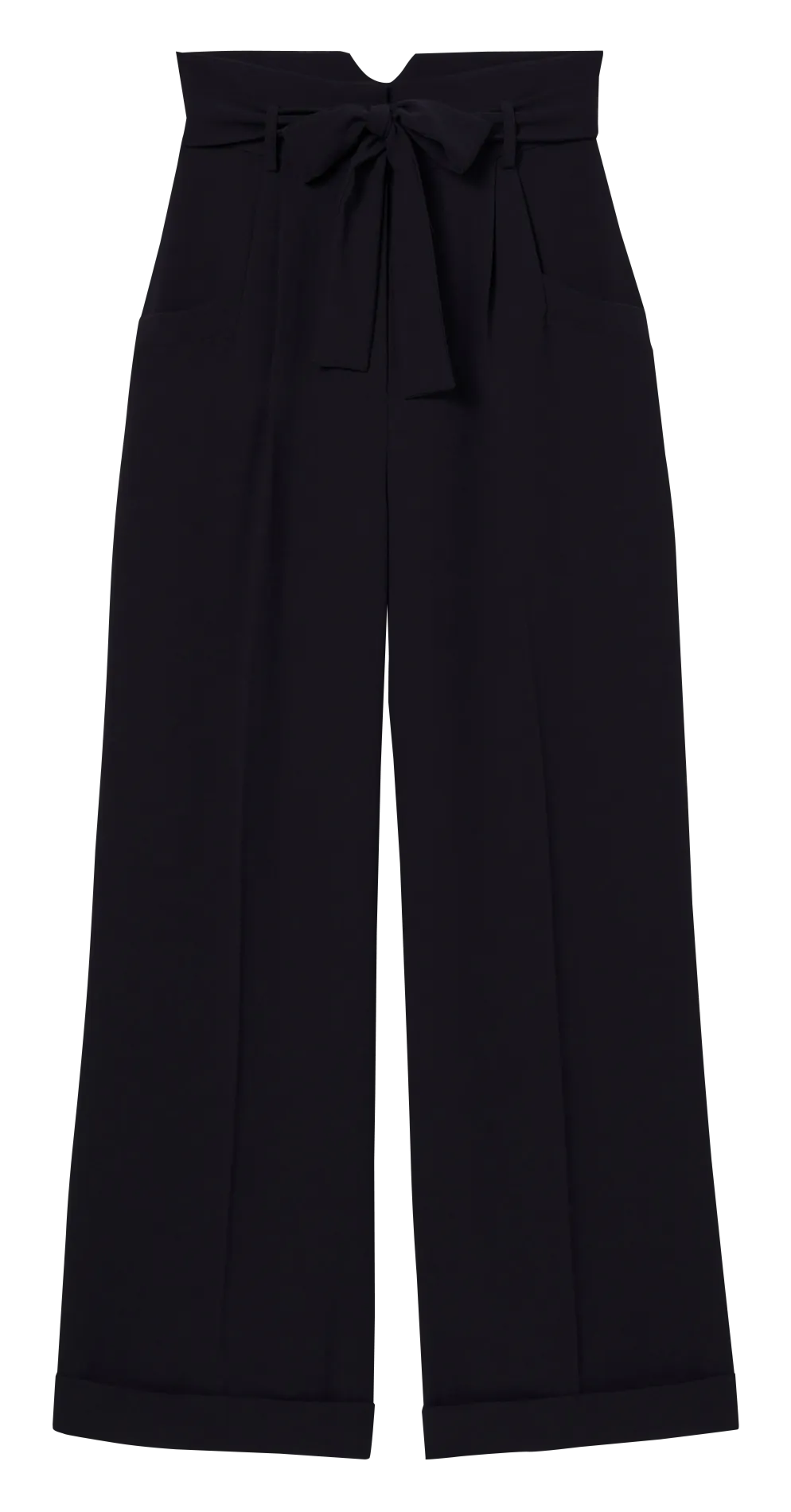 TARA JARMON PYLA  PANTALóN RECTO AJUSTADO DE CREPé CON CINTURóN Y DOBLADILLO EN LA PARTE INFERIOR EN AZUL