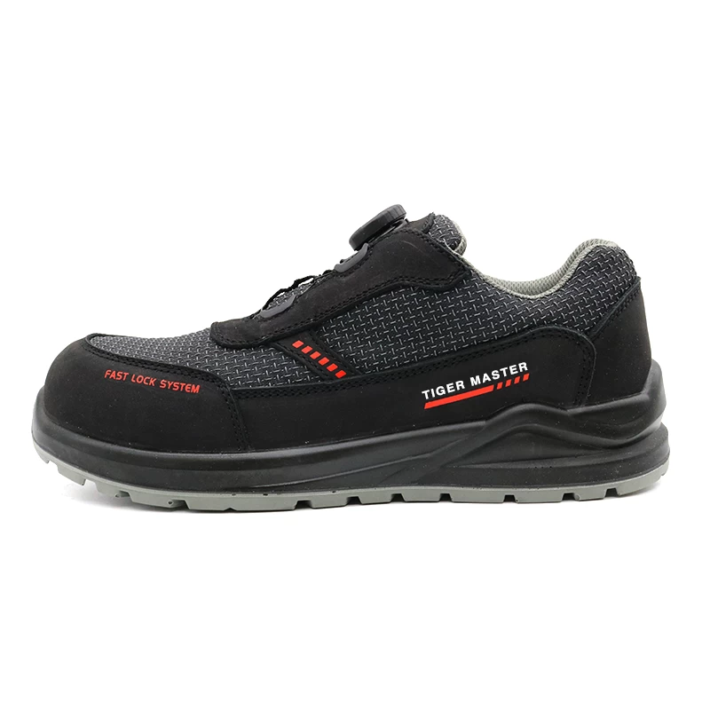TM269 Zapatos de seguridad laboral para hombre con sistema de cierre rápido y puntera de material compuesto