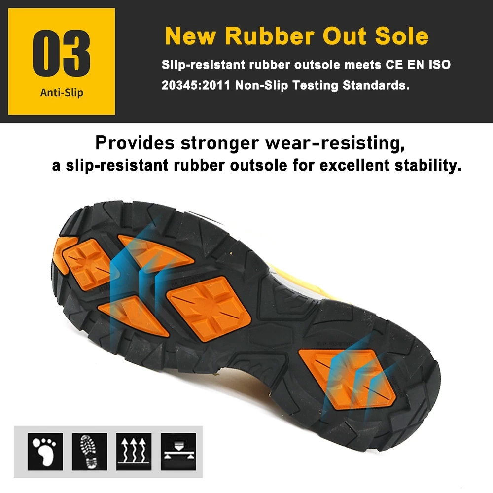 TM284 Zapatos de seguridad impermeables sin metal con resistencia al deslizamiento de aceite y puntera compuesta