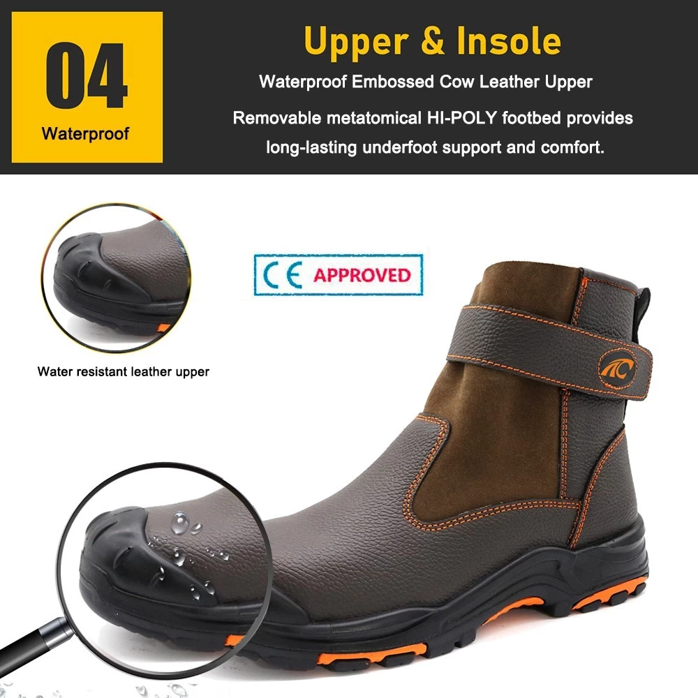 TM3215 Zapatos de seguridad eléctricos con aislamiento antipinchazos y puntera de fibra de vidrio marrón de 18kv para soldadura