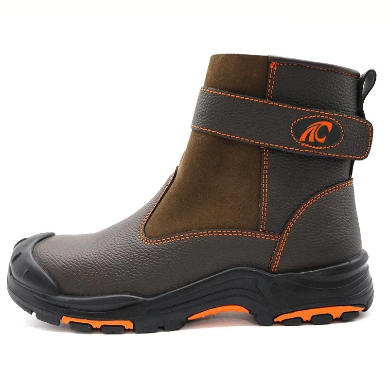 TM3215 Zapatos de seguridad eléctricos con aislamiento antipinchazos y puntera de fibra de vidrio marrón de 18kv para soldadura