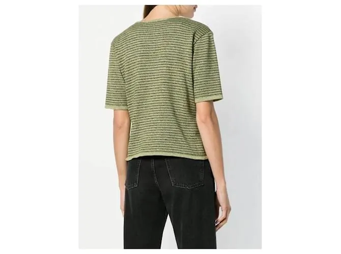 Top de algodón verde Yves Saint Laurent 